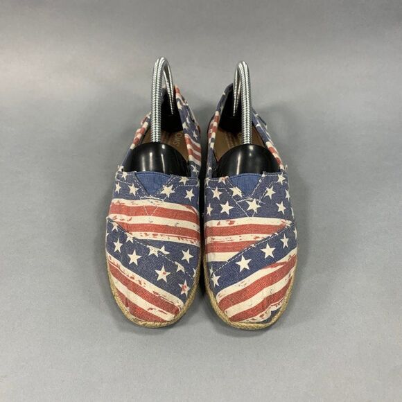 Toms‎ Women's Size 6.5 Classic Canvas American Flag Flats - Picture 3 of 10